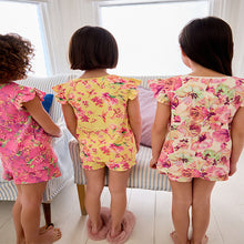 Load image into Gallery viewer, Pink/ Yellow Floral 3 Pack Short 100% Cotton Pyjamas
