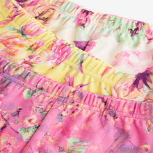 Load image into Gallery viewer, Pink/ Yellow Floral 3 Pack Short 100% Cotton Pyjamas
