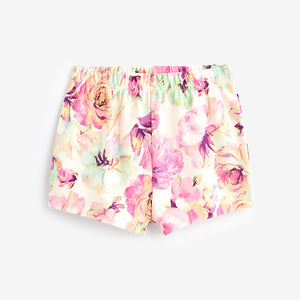 Pink/ Yellow Floral 3 Pack Short 100% Cotton Pyjamas