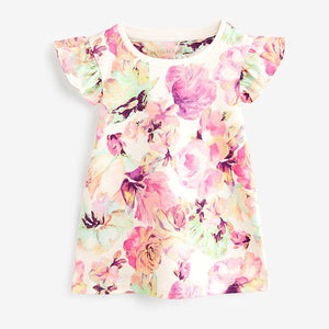 Pink/ Yellow Floral 3 Pack Short 100% Cotton Pyjamas