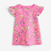 Load image into Gallery viewer, Pink/ Yellow Floral 3 Pack Short 100% Cotton Pyjamas
