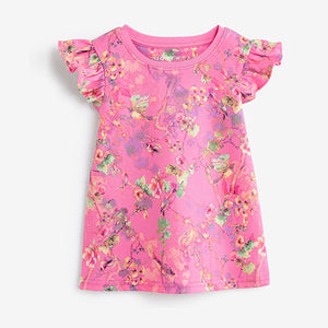 Pink/ Yellow Floral 3 Pack Short 100% Cotton Pyjamas