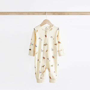 Multi Character Baby Footless Zip 100% Cotton Sleepsuits 3 Pack (0mths-18mt)