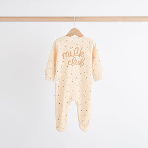 Neutral Milk Club Baby Two Way Zip 100% Cotton Sleepsuits 3 Pack (0mths-2yrs)