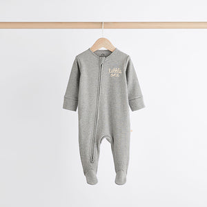 Neutral Milk Club Baby Two Way Zip 100% Cotton Sleepsuits 3 Pack (0mths-2yrs)