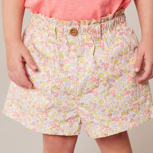 Pink Floral Print 100% Cotton Pull-On Shorts (3mths-5-6yrs)