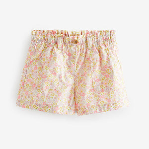 Pink Floral Print 100% Cotton Pull-On Shorts (3mths-5-6yrs)