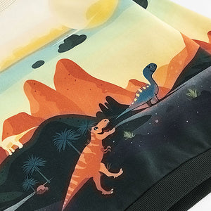 Orange/Cream Dinosaur Character Scene Crew Neck 100% Cotton Sweatshirt (3mths-6yrs)