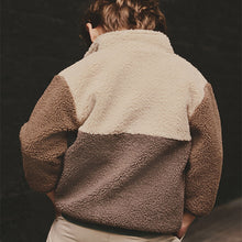 Load image into Gallery viewer, Brown Colourblock Fleece Zip Through Jacket (3mths-7yrs)

