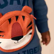 Load image into Gallery viewer, Blue Tiger Bumbag 100% Cotton Hoodie and Leggings Set (3mths-6yrs)
