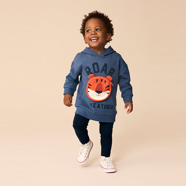 Blue Tiger Bumbag 100% Cotton Hoodie and Leggings Set (3mths-6yrs)