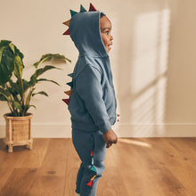 Load image into Gallery viewer, Blue Dinosaur Spikes Zip Through Hoodie and Joggers Set (3mths-6yrs)

