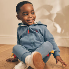 Load image into Gallery viewer, Blue Dinosaur Spikes Zip Through Hoodie and Joggers Set (3mths-6yrs)
