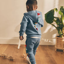Load image into Gallery viewer, Blue Dinosaur Spikes Zip Through Hoodie and Joggers Set (3mths-6yrs)
