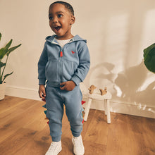 Load image into Gallery viewer, Blue Dinosaur Spikes Zip Through Hoodie and Joggers Set (3mths-6yrs)
