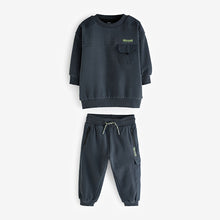 Load image into Gallery viewer, Charcoal Grey Utility Sweatshirt and Joggers Set (3mths-6yrs)
