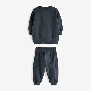 Charcoal Grey Utility Sweatshirt and Joggers Set (3mths-6yrs)