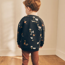 Load image into Gallery viewer, Black/Brown Safari All Over Print Sweatshirt and Leggings Set (3mths-6yrs)
