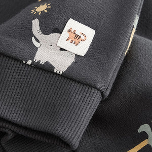 Black/Brown Safari All Over Print Sweatshirt and Leggings Set (3mths-6yrs)