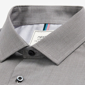 Grey Slim Fit Single Cuff Easy Care Shirts 3 Pack