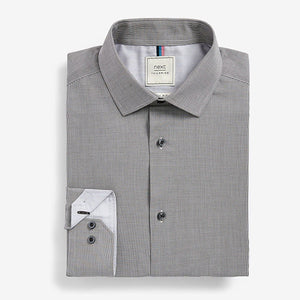 Grey Slim Fit Single Cuff Easy Care Shirts 3 Pack