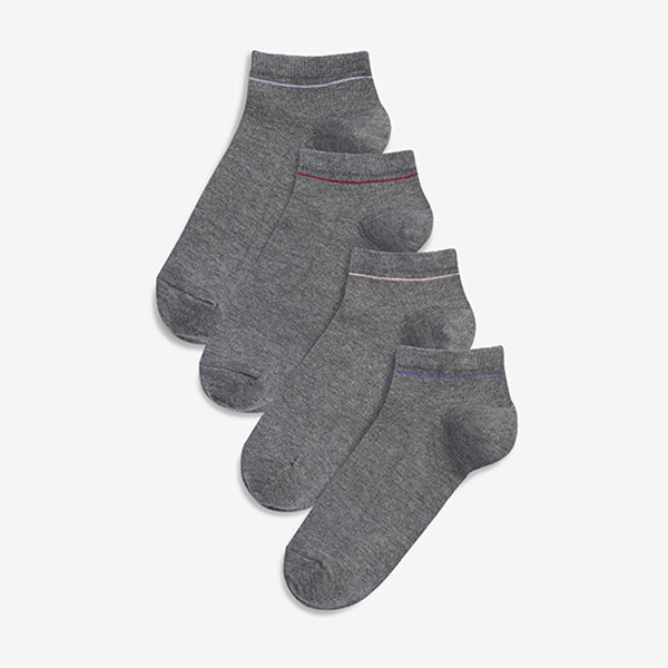 Grey Modal Trainer Socks 4 Pack