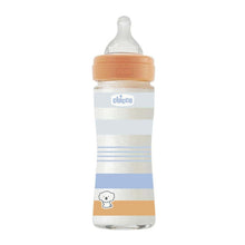 Load image into Gallery viewer, 6110 CHICCO BOTTLE WB GLASS ORANGE BOY 240  SLOW SIL
