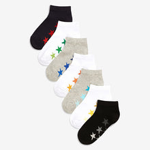 Load image into Gallery viewer, White/Grey 7 Pack Cotton Rich Trainer Socks (Younger Boys)
