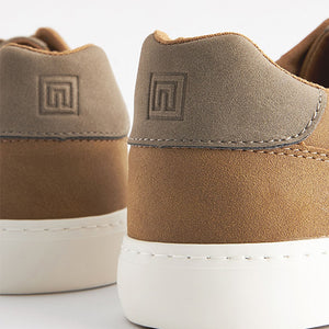 Tan Brown Lace Up Low Trainers