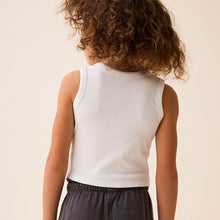 Load image into Gallery viewer, White Boxy Rib Vest
