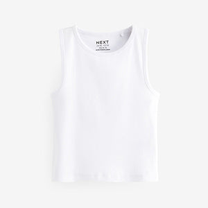 White Boxy Rib Vest