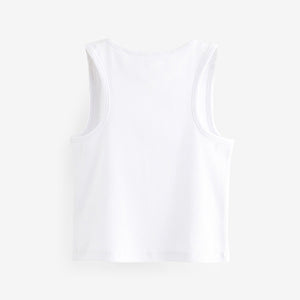 White Boxy Rib Vest