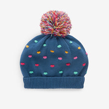 Load image into Gallery viewer, Navy Baby Pom Hat (0mths-18mths)
