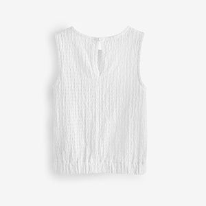 White Textured Vest