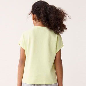 Lime Green Heart Sequin T-Shirt