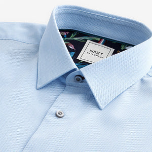Light Blue Slim Fit Trimmed Easy Care Single Cuff Oxford Shirt