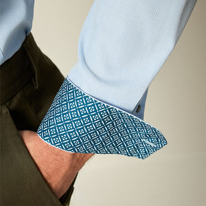 Light Blue Slim Fit Trimmed Easy Care Single Cuff Oxford Shirt