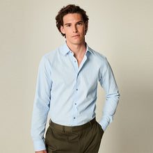 Load image into Gallery viewer, Light Blue Slim Fit Trimmed Easy Care Single Cuff Oxford Shirt
