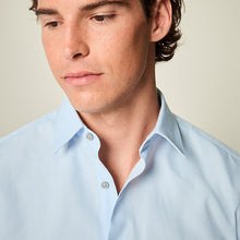 Load image into Gallery viewer, Light Blue Slim Fit Trimmed Easy Care Single Cuff Oxford Shirt
