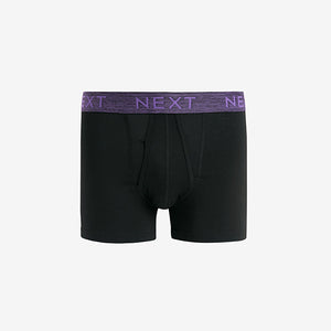 Black Rich Marl Waistband 4 pack A-Front Cotton Rich Boxers