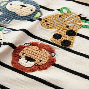 Ecru Stripe Long Sleeve Character T-Shirt (3mths-6yrs)
