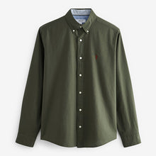 Load image into Gallery viewer, Dark Green Regular Fit Long Sleeve Oxford 100% Cotton Shirt

