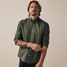 Load image into Gallery viewer, Dark Green Regular Fit Long Sleeve Oxford 100% Cotton Shirt
