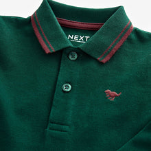 Load image into Gallery viewer, Green 100% Cotton Long Sleeve Polo Shirt (3mths-6yrs)
