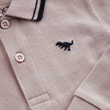 Load image into Gallery viewer, Neutral 100% Cotton Long Sleeve Polo Shirt (3mths-6yrs)

