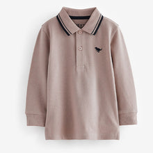 Load image into Gallery viewer, Neutral 100% Cotton Long Sleeve Polo Shirt (3mths-6yrs)
