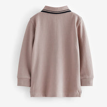 Load image into Gallery viewer, Neutral 100% Cotton Long Sleeve Polo Shirt (3mths-6yrs)
