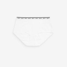 Load image into Gallery viewer, White/Black/Grey Midi Cotton Rich Logo Knickers 4 Pack
