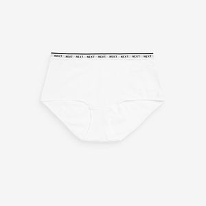 White/Black/Grey Midi Cotton Rich Logo Knickers 4 Pack