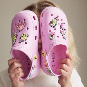 Pink Character Badge Clogs